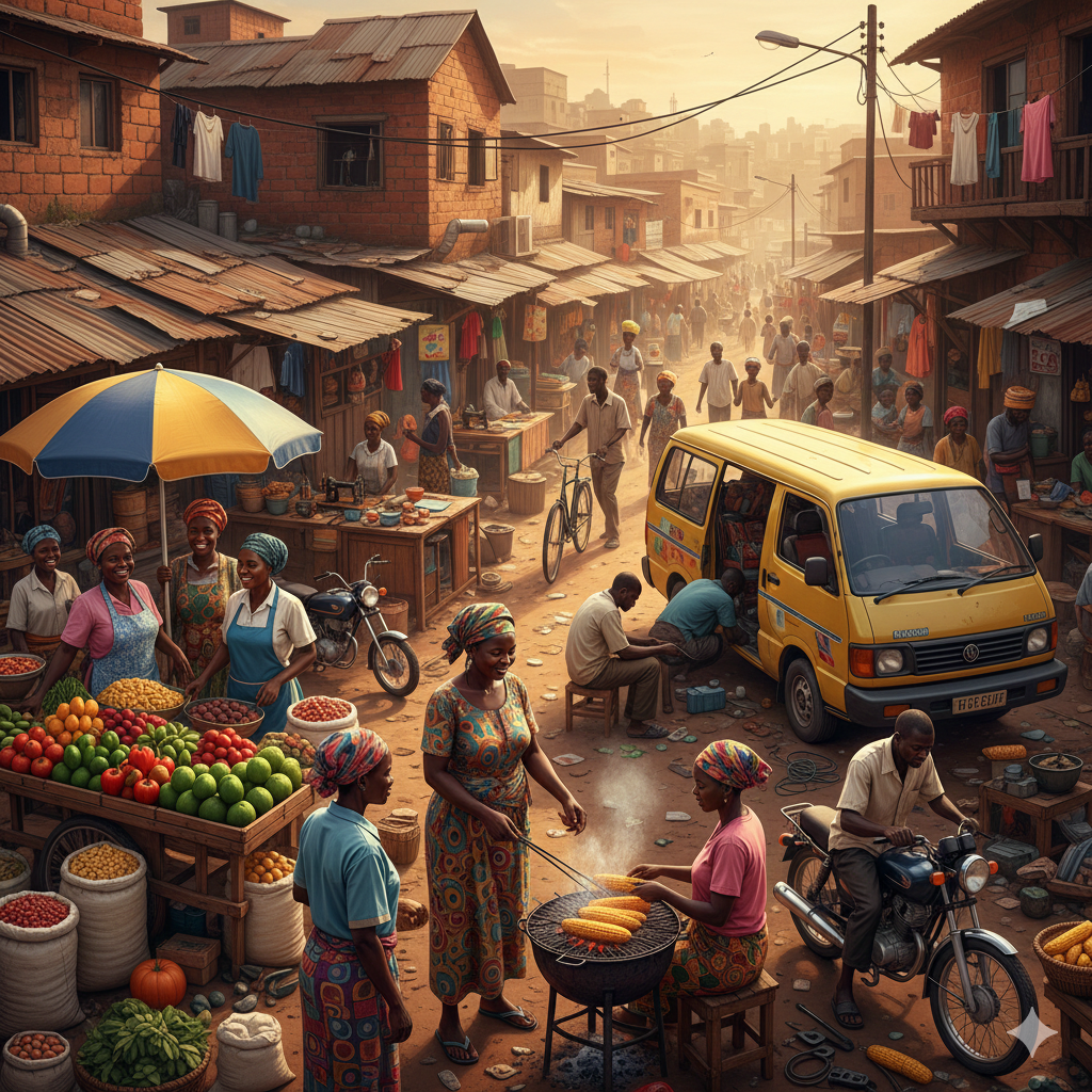 Illustration showing Africa's informal economies